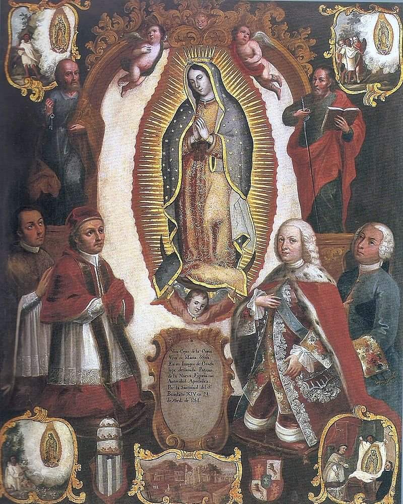 Virgen de Guadalupe junto al rey Fernando VI de España